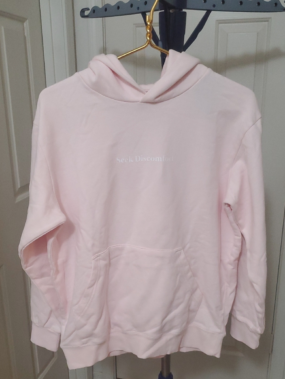 Seek Discomfort Pink Pullover Hoodie